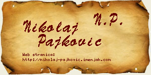Nikolaj Pajković vizit kartica